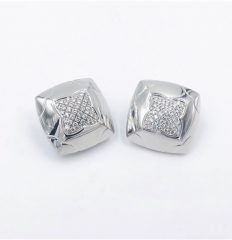 Bulgari white gold and diamond Piramide earrings.